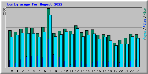 Hourly usage for August 2022