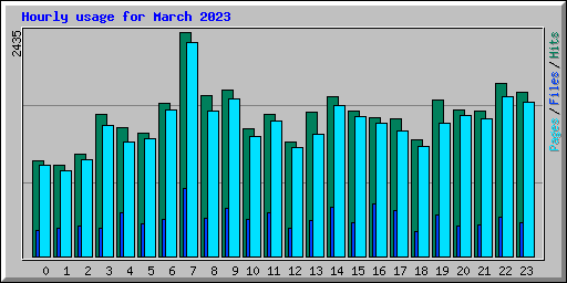 Hourly usage for March 2023